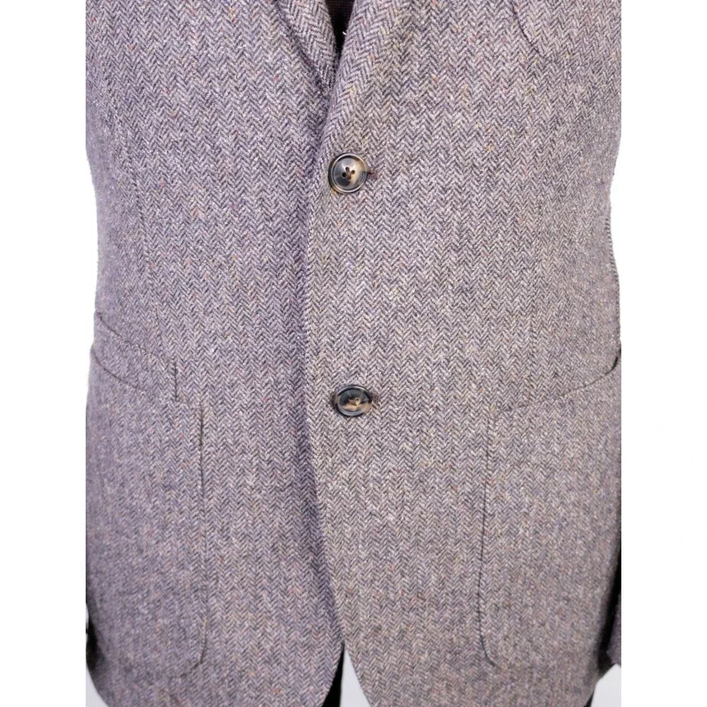 JKT New York Blazer Sport Coat 38R Herringbone Light Brown Two Button Jacket